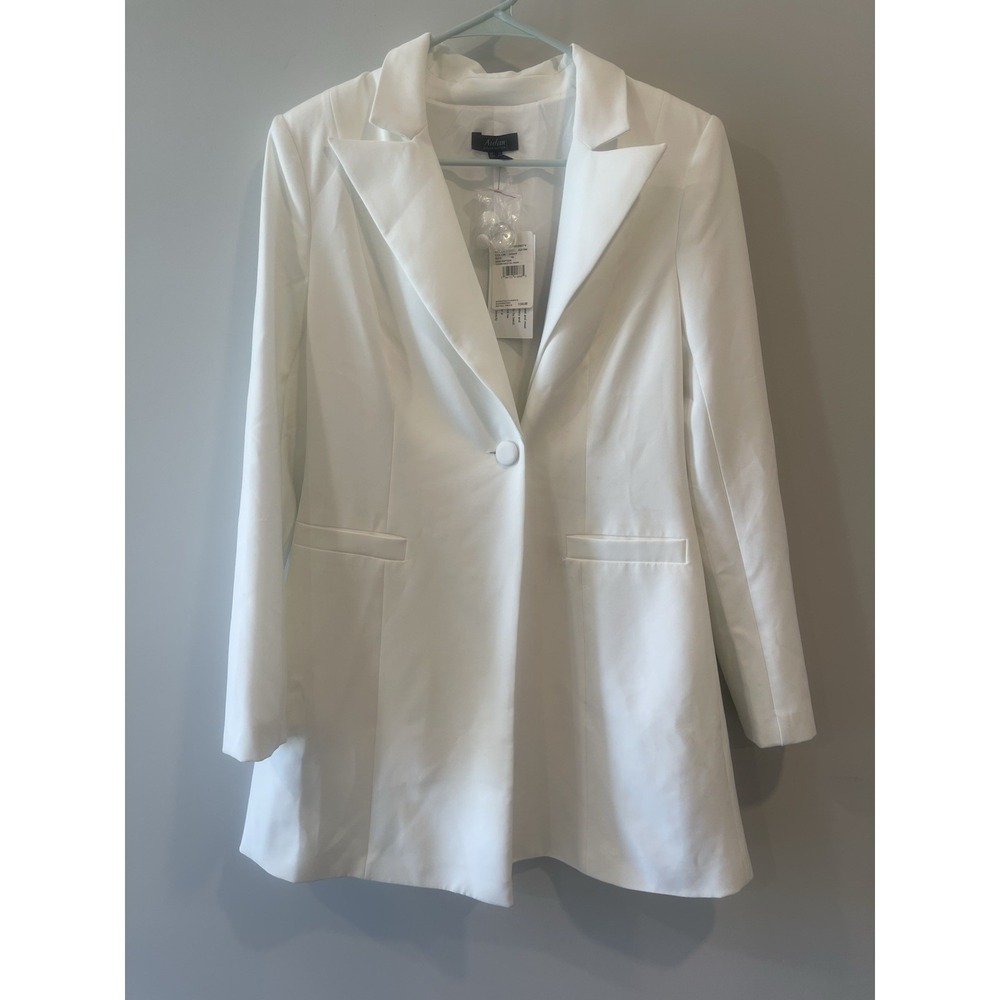 AIDAN by AIDAN MATTOX Chic Tuxedo Blazer Dress NWT• 10 • white • minimalist
